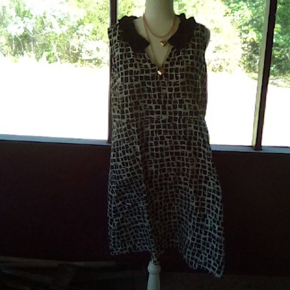 Black and beige dress